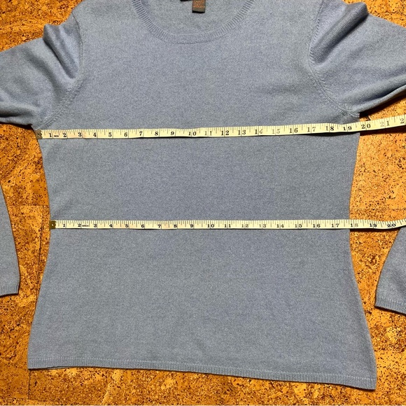 Just Cashmere By Forte Crewneck 100% Cashmere Sweater In Light Blue Sz XL - Picture 9 of 10